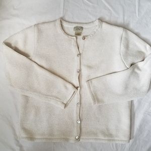 Cream Knit Button-Up Sweater